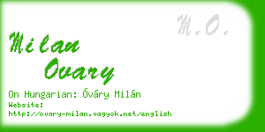 milan ovary business card